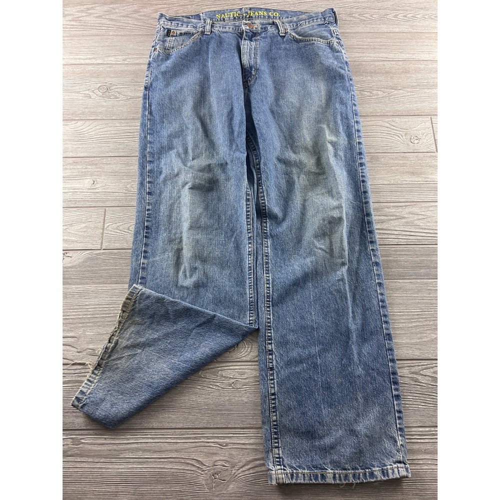 Vintage Nautica Jeans Co N-Loose Mens Blue Denim Relaxed Fit Jeans 35x31.5